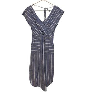 Universal Thread Navy and Cream Striped Midi Dress